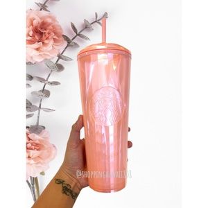 Starbucks Pink Peach Dome Diamond Tumbler Cup